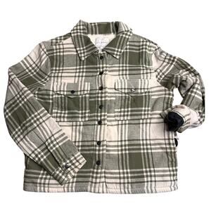 Lucky Brand Button Front Sherpa Lined Flannel Jacket/LS Shirt Women’s Size Small